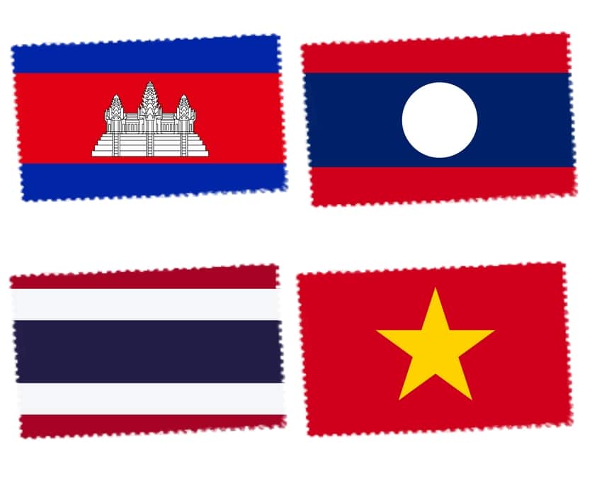 DRAPEAUX LAOS CAMBODGE THAILANDE VIETNAM
